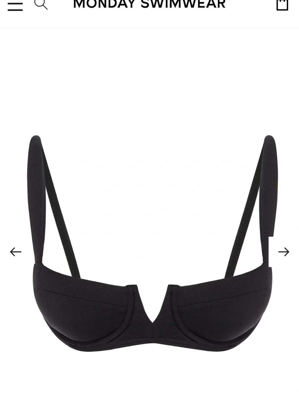 Monday Swimwear Clovelly Black Underwire Bikini Top